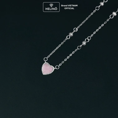 Dây chuyền bạc nữ HELINO C51 đá tim hồng Rosie xinh xắn - Giá ưu đãi 729.000 VND