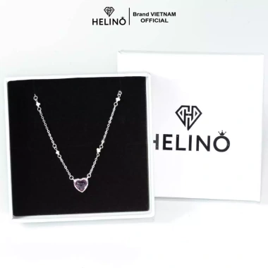 Dây chuyền bạc nữ HELINO C51 đá tim hồng Rosie xinh xắn - Giá ưu đãi 729.000 VND