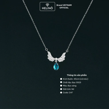 Dây chuyền bạc nữ HELINO cánh thiên thần đá Moonstone đổi màu - Trang sức lấp lánh, giảm 20%