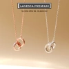 Dây chuyền bạc nữ LAVESTA LAV064 Lucy mạ vàng hồng 18K và bạch kim, mặt tròn lồng đá lấp lánh, sang chảnh - 925.000₫