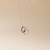 Dây chuyền bạc nữ LAVESTA LAV064 Lucy mạ vàng hồng 18K và bạch kim, mặt tròn lồng đá lấp lánh, sang chảnh - 925.000₫ 3