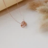 Dây chuyền bạc nữ LAVESTA LAV064 Lucy mạ vàng hồng 18K và bạch kim, mặt tròn lồng đá lấp lánh, sang chảnh - 925.000₫ 5