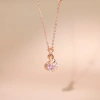 Dây chuyền bạc nữ mạ vàng hồng 18K LAV142 Fiona – mặt thiên nga sang trọng 3