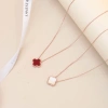 Dây chuyền bạc nữ mạ vàng hồng 18K LAVESTA LAV138 Sana mặt cỏ 4 lá, thanh lịch 2