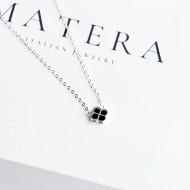 Dây chuyền bạc nữ MATERA S925 hoa 4 cánh may mắn 2 màu sang trọng - giá 868.500₫ 4