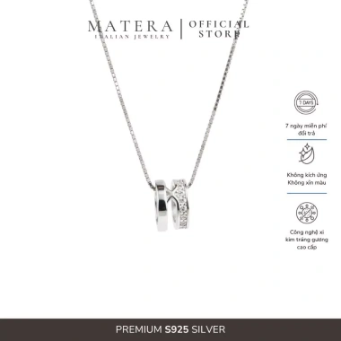 Dây chuyền bạc nữ MATERA S925 vòng tròn sao đính đá sang trọng, chỉ 676.000₫