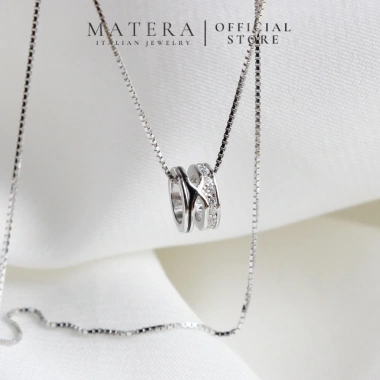 Dây chuyền bạc nữ MATERA S925 vòng tròn sao đính đá sang trọng, chỉ 676.000₫