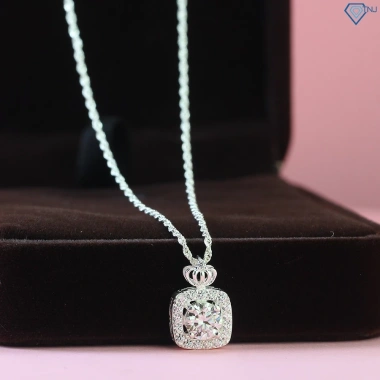 Dây chuyền bạc nữ Moissanite 6ly GRA mặt vương miện lấp lánh - Giá 539.000₫