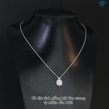 Dây chuyền bạc nữ Moissanite 6ly GRA mặt vương miện lấp lánh - Giá 539.000₫