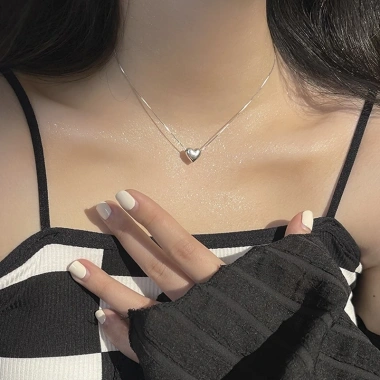 Dây chuyền bạc nữ PMJ mặt tim phồng trơn Phuc Minh - Nữ tính, giá ưu đãi 539k 2