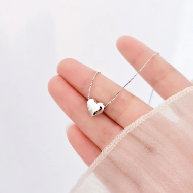 Dây chuyền bạc nữ PMJ mặt tim phồng trơn Phuc Minh - Nữ tính, giá ưu đãi 539k 7