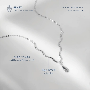 Dây chuyền bạc nữ S925 cao cấp JENSY Lamar - hình giọt nước lượn sóng, giảm còn 771.000đ 7