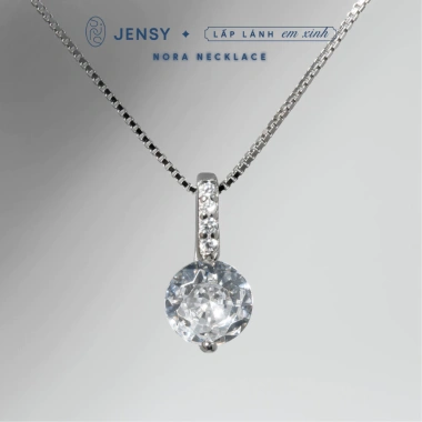 Dây chuyền bạc nữ S925 Jensy Nora VCARD8.398: Viên đá châu bậu, giảm 20%
