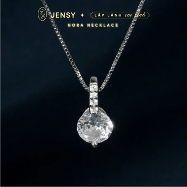 Dây chuyền bạc nữ S925 Jensy Nora VCARD8.398: Viên đá châu bậu, giảm 20%