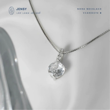 Dây chuyền bạc nữ S925 Jensy Nora VCARD8.398: Viên đá châu bậu, giảm 20%