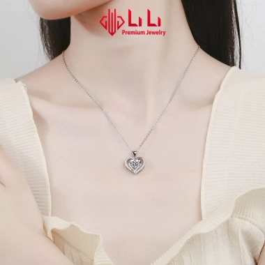 Dây chuyền bạc nữ S925 Lexie Trái tim Moissanite - Giá ưu đãi 2.576.000₫ 2