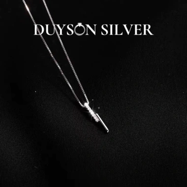 Dây chuyền bạc nữ tia sét đính đá Vòng cổ 925 cá tính DUYSON SILVER giá 400k