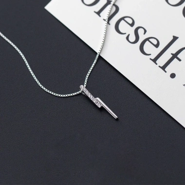 Dây chuyền bạc nữ tia sét đính đá Vòng cổ 925 cá tính DUYSON SILVER giá 400k