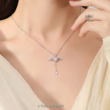 Dây chuyền bạc nữ TLEE cánh thiên thần Ofelia 925 xi bạch kim D239 - 816.000₫ 7