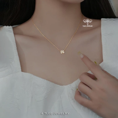 Dây chuyền bạc nữ TLEE cỏ bốn lá đính đá mini nữ tính - Giá chỉ 560.000đ 5