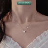 Dây chuyền bạc nữ TLEE D305 - Dây hoa chặn, mặt hồ điệp đá lấp lánh, chỉ 572k 5