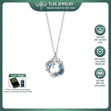 Dây chuyền bạc nữ TLEE Dreamy Moon trăng sao đá moonstone lấp lánh - Giá 510k