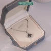 Dây chuyền bạc nữ TLEE mặt cỏ bốn lá hai mặt đen trắng viền đá lấp lánh - Giá chỉ 624.000₫ 2