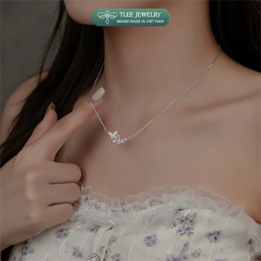 Dây chuyền bạc nữ TLEE - Vòng cổ cánh hồ điệp ghép đôi, nữ tính, sáng lấp lánh, giá 624k 7 Dây chuyền bạc nữ TLEE - Vòng cổ cánh hồ điệp ghép đôi, nữ tính, sáng lấp lánh, giá 624k 7