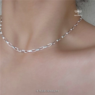 Dây chuyền bạc nữ TLEE - Vòng cô sợi xích trơn cá tính, giảm còn 864.000 VND