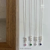 Dây chuyền bạc nữ TLEE - Vòng cổ trái tim đá mix, chuỗi bi bóng, giá 672k