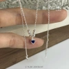 Dây chuyền bạc nữ TLEE - Vòng cổ trái tim đá mix, chuỗi bi bóng, giá 672k 2