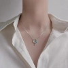 Dây chuyền bạc nữ Tyche Ocean nạm đá chốt khóa cao cấp, phù hợp đi học, đi chơi, đi làm 5