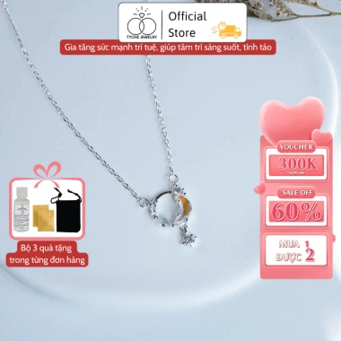 Dây chuyền bạc nữ Tyche Ocean nạm đá - chốt khóa cao cấp, trẻ trung thích hợp học, chơi, làm - 285k