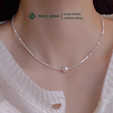 Dây chuyền bạc nữ xoắn ngọc trai Paula Phúc Minh Luxury – Vòng cổ sang trọng, chỉ 509.000₫