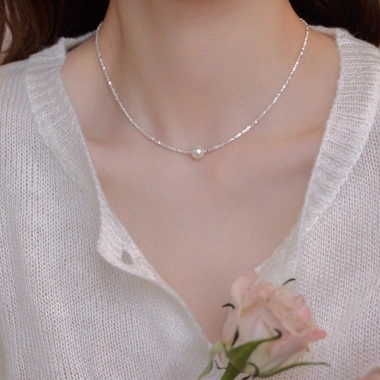 Dây chuyền bạc nữ xoắn ngọc trai Paula Phúc Minh Luxury – Vòng cổ sang trọng, chỉ 509.000₫