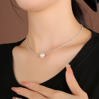 Dây chuyền bạc nữ xoắn ngọc trai Paula Phúc Minh Luxury – Vòng cổ sang trọng, chỉ 509.000₫