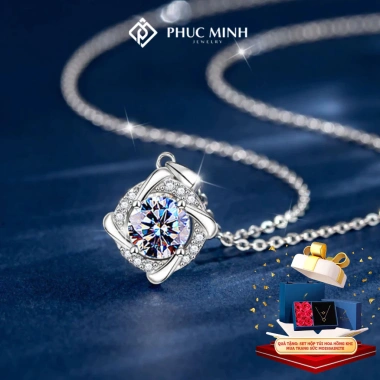 Dây chuyền bạc PMJ SM292 đính kim cương Moissanite sang trọng - Giá 1.079.000₫