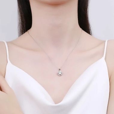 Dây chuyền bạc PMJ SM292 đính kim cương Moissanite sang trọng - Giá 1.079.000₫