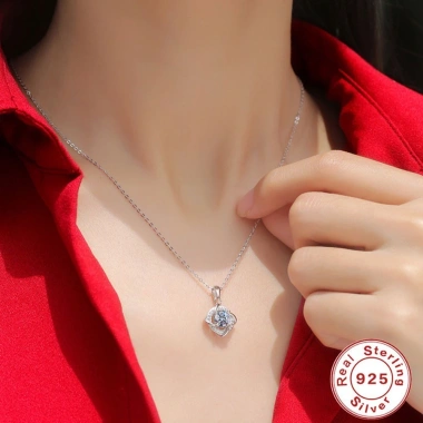 Dây chuyền bạc PMJ SM292 đính kim cương Moissanite sang trọng - Giá 1.079.000₫