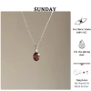 Dây chuyền bạc S925 đính garnet rượu vang 5x7mm - Nữ thần tình yêu, may mắn, giá 650.000đ