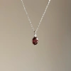Dây chuyền bạc S925 đính garnet rượu vang 5x7mm - Nữ thần tình yêu, may mắn, giá 650.000đ 2