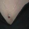 Dây chuyền bạc S925 đính garnet rượu vang 5x7mm - Nữ thần tình yêu, may mắn, giá 650.000đ 7
