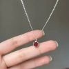 Dây chuyền bạc S925 đính garnet rượu vang 5x7mm - Nữ thần tình yêu, may mắn, giá 650.000đ 8