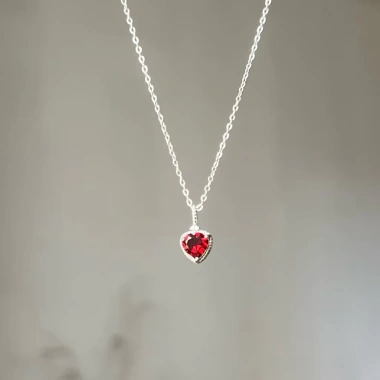 Dây chuyền bạc S925 đính garnet rượu vang 5x7mm - Nữ thần tình yêu, may mắn, giá 650.000đ 9