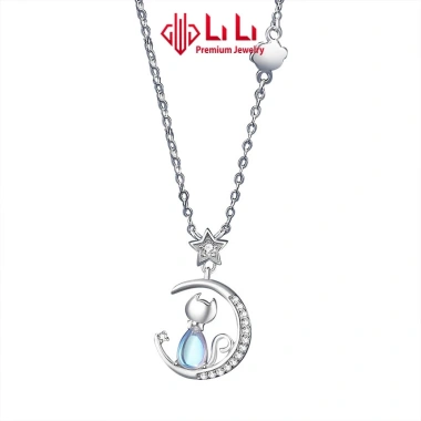 Dây chuyền bạc S925 nữ đính đá CZ mèo và mặt trăng LiLi Della 105.242 giảm giá 1.838.000₫ 6