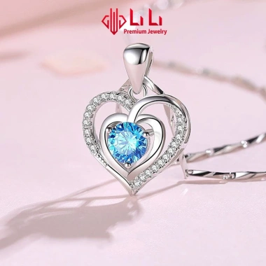 Dây chuyền bạc S999 nữ đính đá CZ trái tim cách điệu Navy - Giá ưu đãi 2.594.000₫ 4
