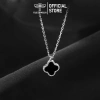 Dây chuyền bạc TLEE mặt cỏ bốn lá đá mã não tự nhiên viền bo hạt lấp lánh - 624.000₫