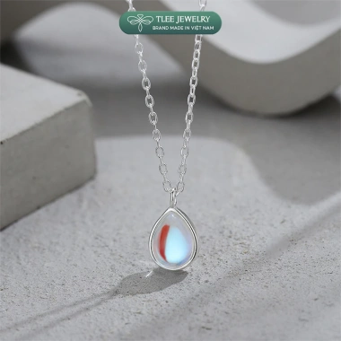 Dây chuyền bạc TLEE mặt moonstone giọt nước D240 - Giá ưu đãi 624.000 VND