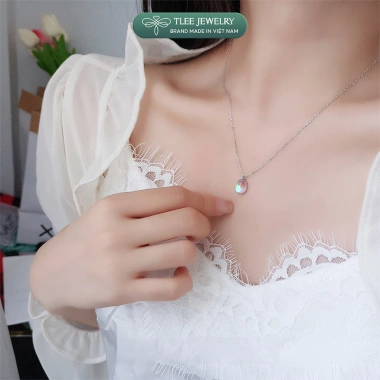 Dây chuyền bạc TLEE mặt moonstone giọt nước D240 - Giá ưu đãi 624.000 VND