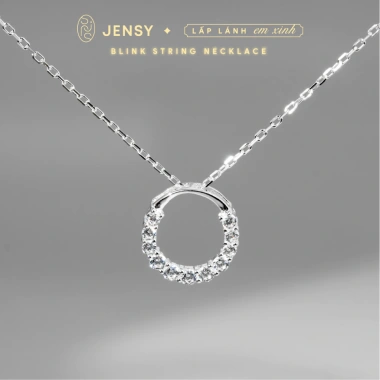 Dây chuyền bạc tròn đính đá JENSY Blink String VCVAA057 - Vòng cổ 925 nữ 419k